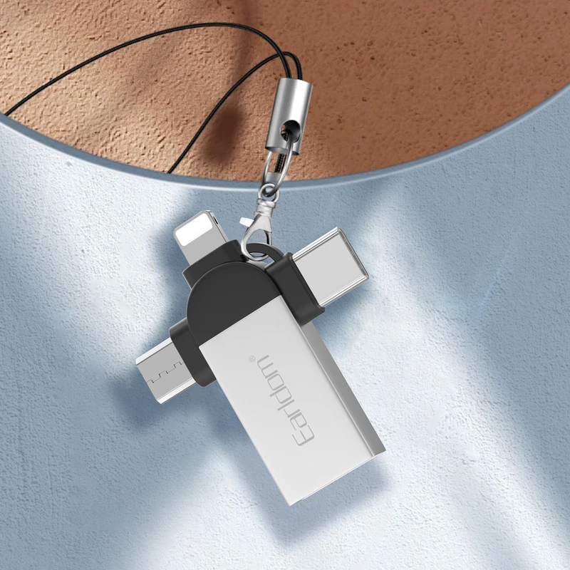 عکس شماره 9 : مبدل usb otg به microusb-لایتنینگ-usb-c ارلدام مدل et-ot93