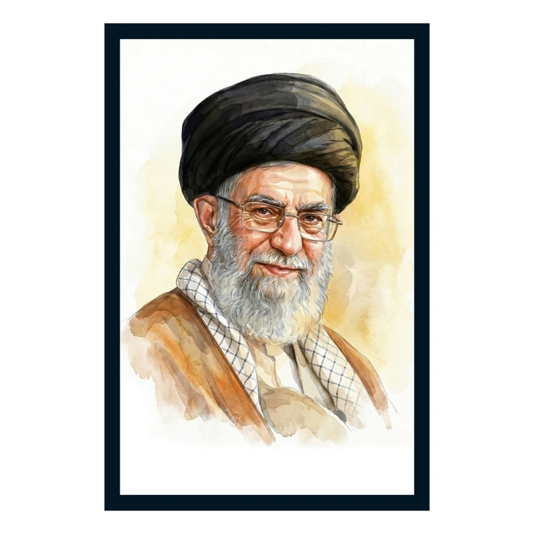 تابلو بکلیت طرح رهبر شهید حضرت آیت الله خامنه ای مدل B-S10619 فریم مشکی