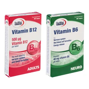 قرص ویتامین B12 یوروویتال بسته 60 عددی به همراه قرص ویتامین ب 6 یوروویتال بسته 60 عددی
