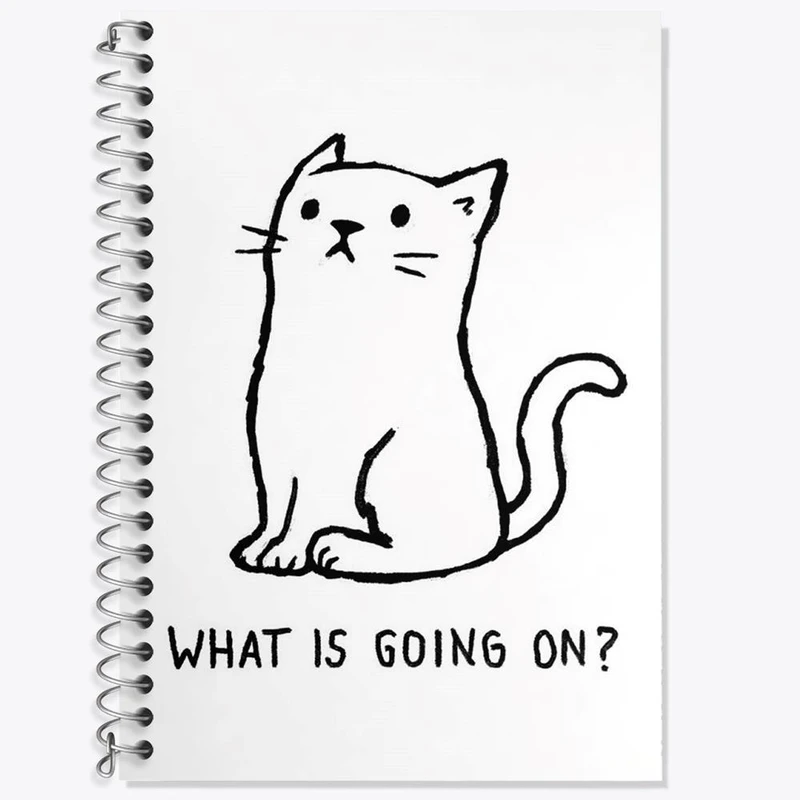 دفتر زبان 50 برگ خندالو مدل سه خط طرح گربه کنجکاو کد 29315