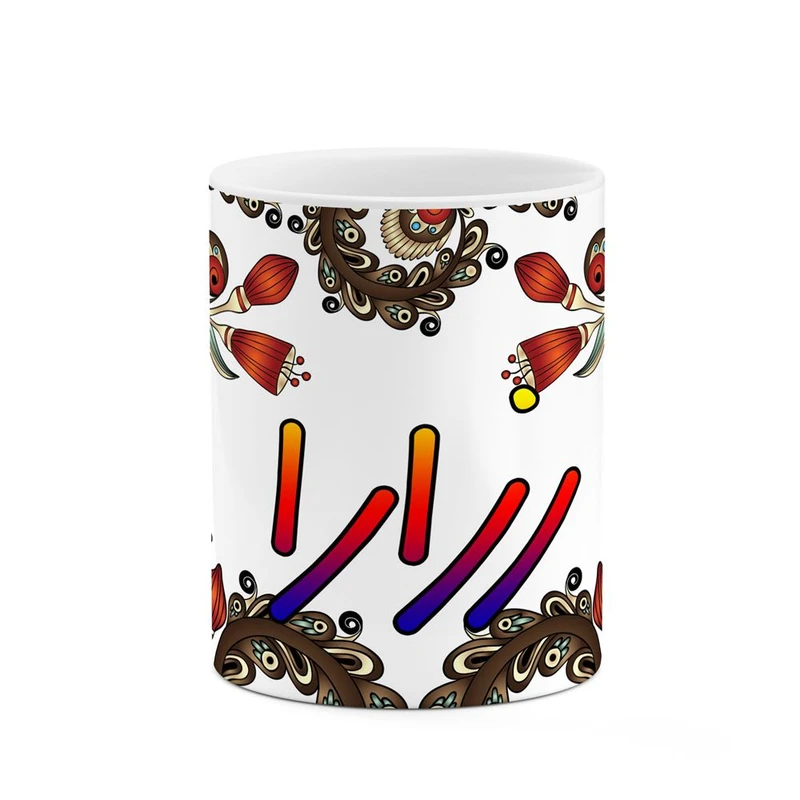 ماگ کاکتی مدل اسم رزارا طرح سنتی گل و بته کد mgh45217