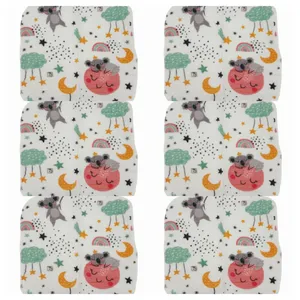 دستمال دست و صورت نوزاد بی بی بی مدل کوالا سایز مجموعه 6 عددی