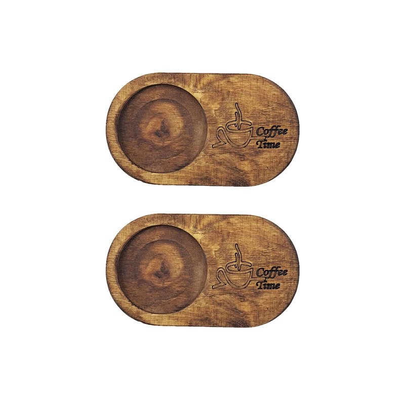 زیر لیوانی کافه تایم مدل  بیضی مجموعه دو عددی 