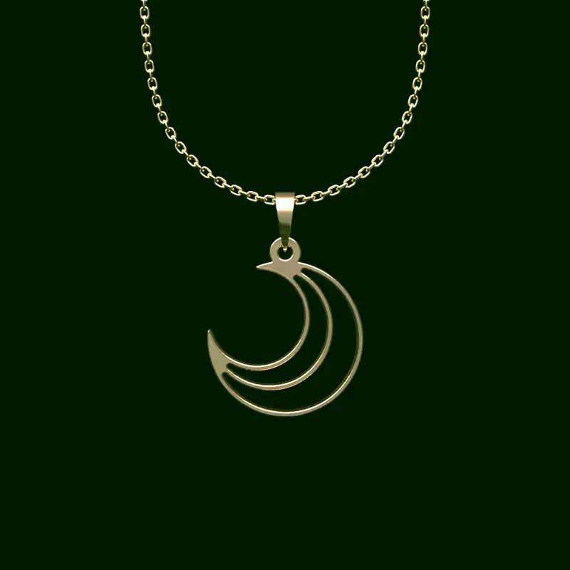 گردنبند طلا 18 عیار زنانه مدوپد مدل ماه کد U2-1-1058