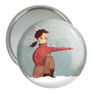 آینه جیبی خندالو مدل برف  کد 5433