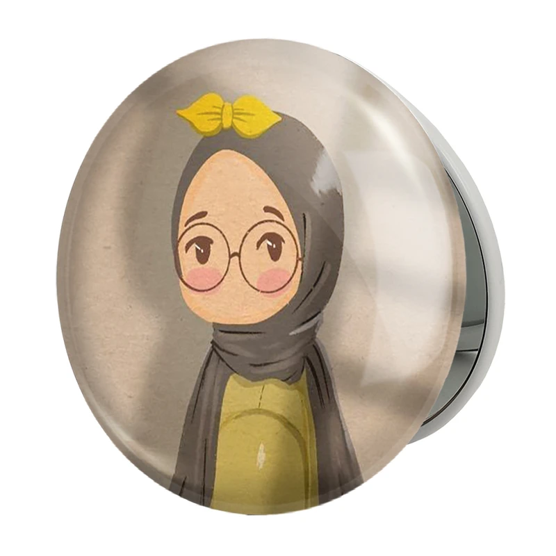 آینه جیبی خندالو طرح دخترانه باحجاب مدل تاشو کد 26020 