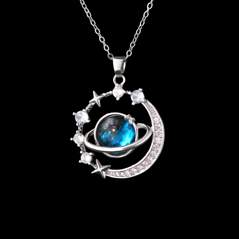 گردنبند زنانه مدل کهکشانی و زحل کد Artcty61