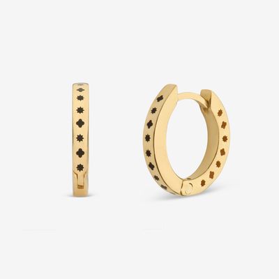 گوشواره حلقه‌ای طلا 18 عیار زنانه گلدم مدل E255011