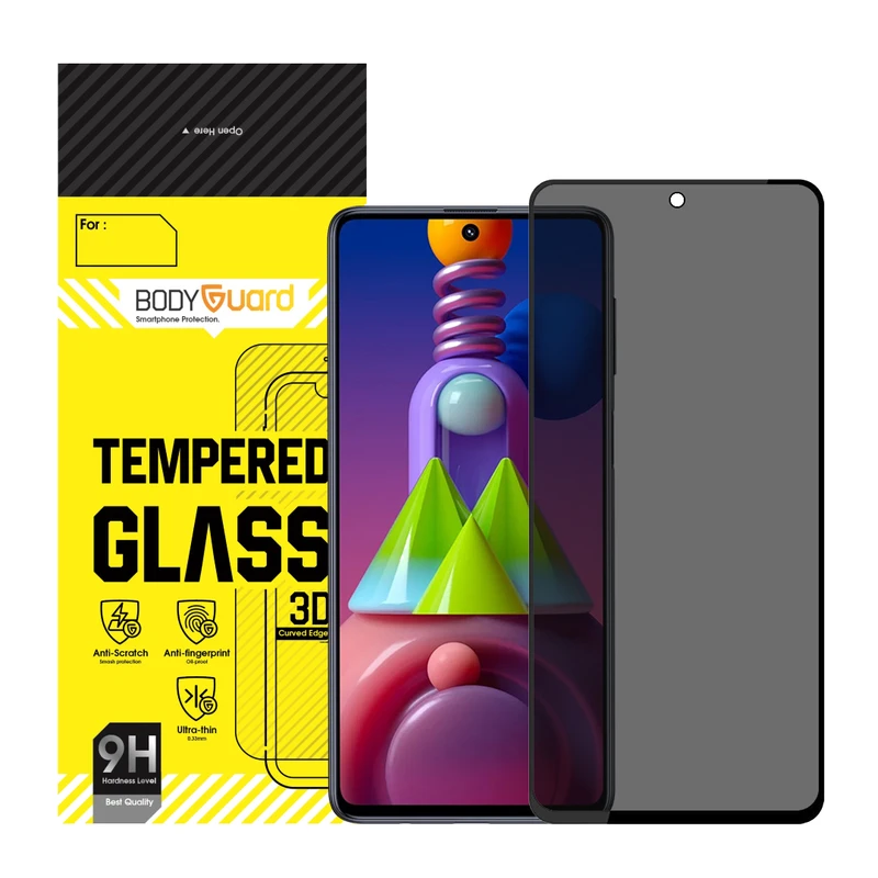 محافظ صفحه نمایش حریم شخصی بادیگارد مدل PS مناسب برای گوشی موبایل سامسونگ Galaxy M51