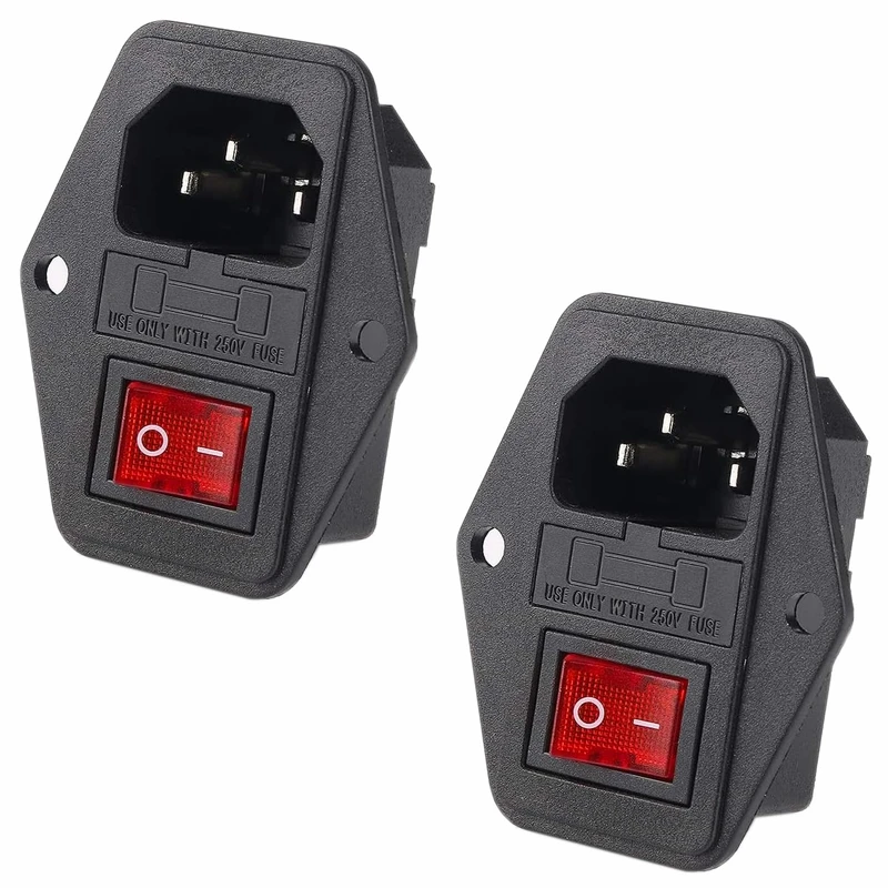 سوکت پاور نری روپنلی مدل کلیددار و فیوزدار کد C14 بسته 2 عددی