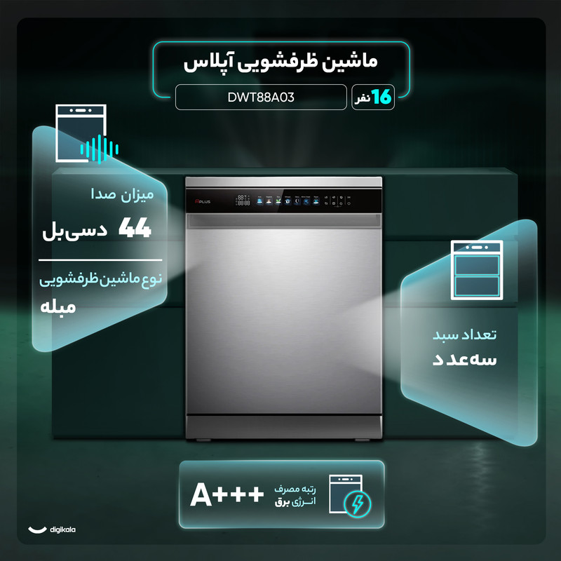 ماشین ظرفشویی 16 نفره آپلاس مدل DWT88A03
