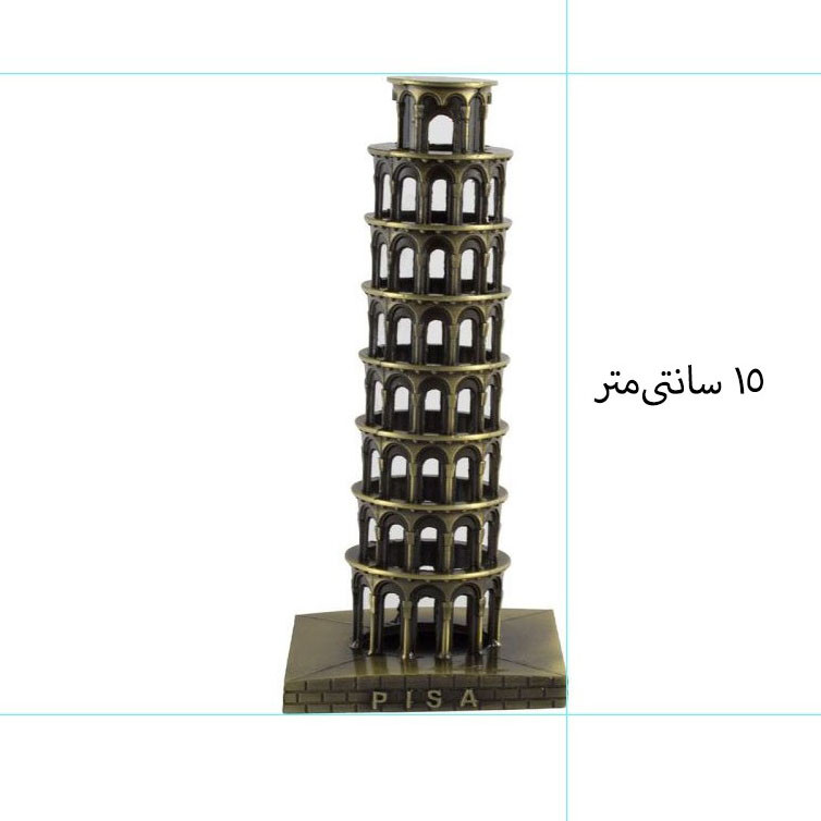 ماکت دکوری مدل برج پیزا فلزی