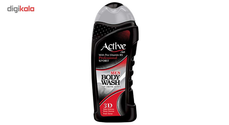 پک شامپو بدن مردانه اکتیو سری Sport مدل Black بسته 2 عددی