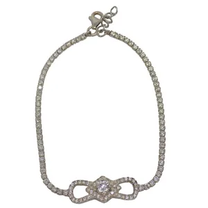 دستبند نقره تاج گوهر مدل TG274