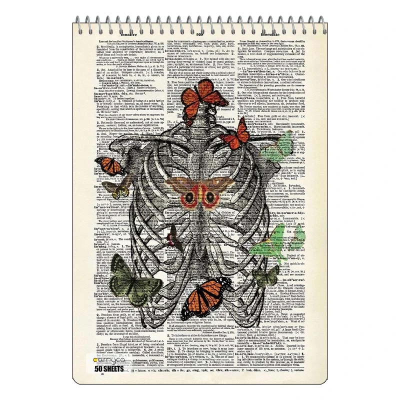 دفتر نقاشی 50 برگ سیمی کارنیکا طرح روزنامه وینتج قفسه سینه Vintage Newspaper Chest Anatomy کد 72980