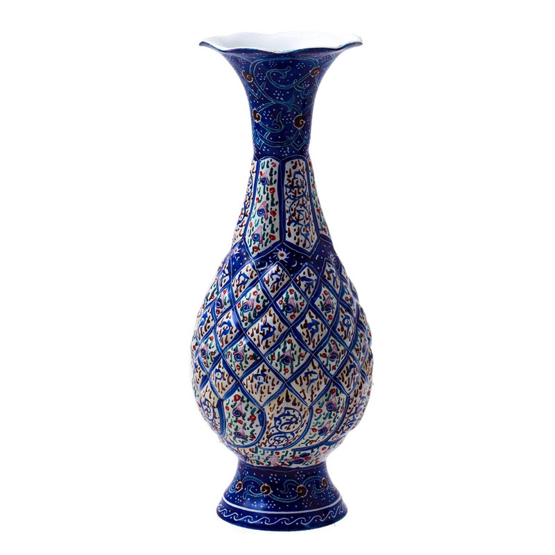 گلدان میناکاری مسی رستا طرح صراحی 163-12-102