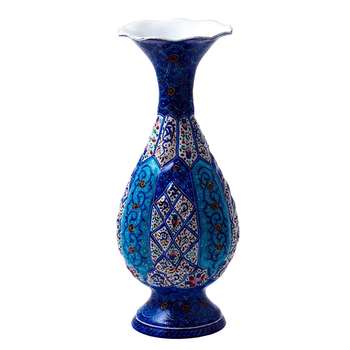 گلدان میناکاری مسی رستا طرح صراحی 161-12-102 ارتفاع 16 سانتی متر