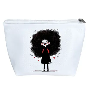 کیف لوازم آرایش دخترانه خندالو مدل دختر مو فرفری کد H2075