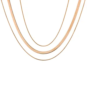 زنجیر زنانه استینلس مدل ماری سه‌ تایی