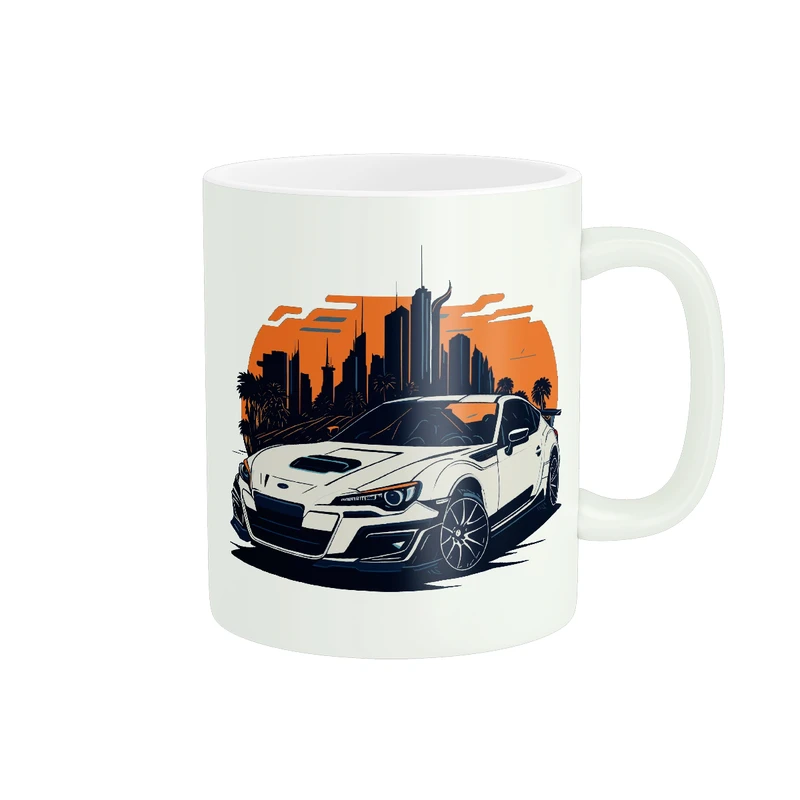 ماگ پادآفرین مدل ماشین Subaru BRZ سبک هنری کارتونی کد 041