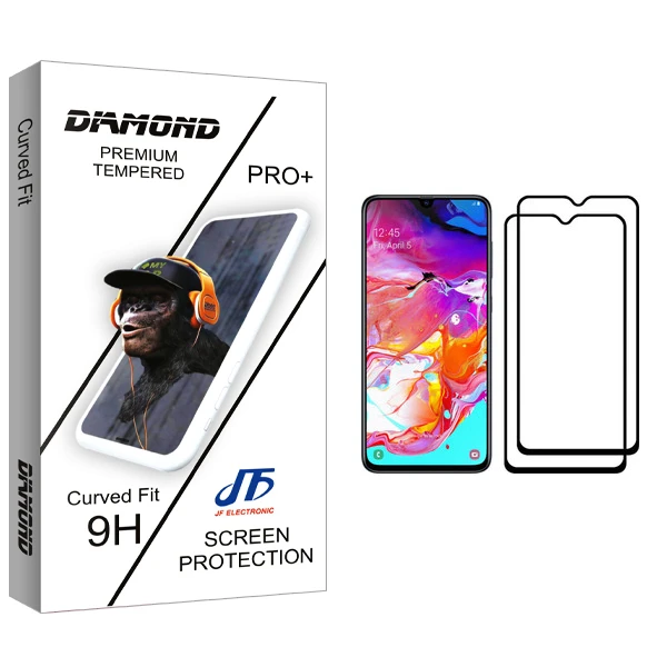 محافظ صفحه نمایش جی اف مدل Diamond glass مناسب برای گوشی موبایل سامسونگ Galaxy A70 بسته دو عددی