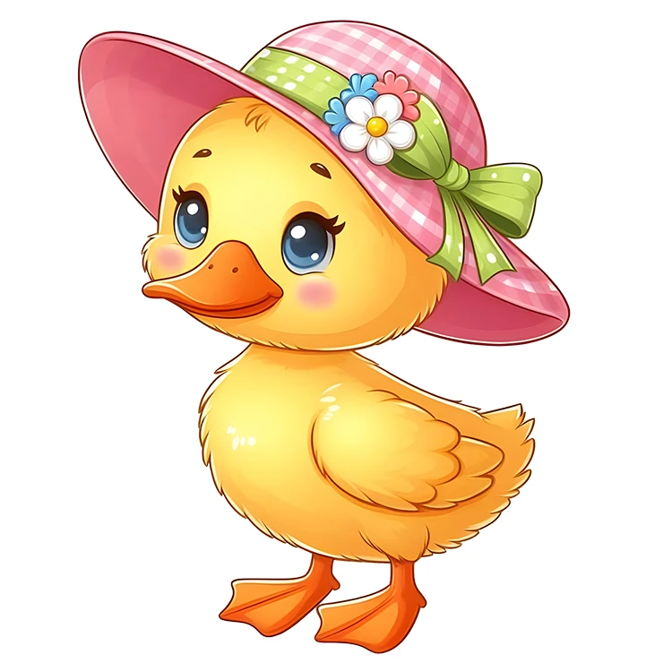 استیکر پارچه و لباس پاد آفرین مدل جوجه اردک کلاه دار کد DKST621