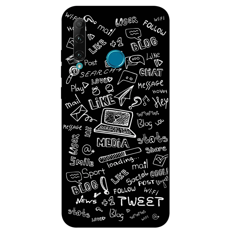 کاور مگافون طرح رسانه های اجتماعی مدل 1898 مناسب برای گوشی موبایل آنر 10i / 20 Lite       