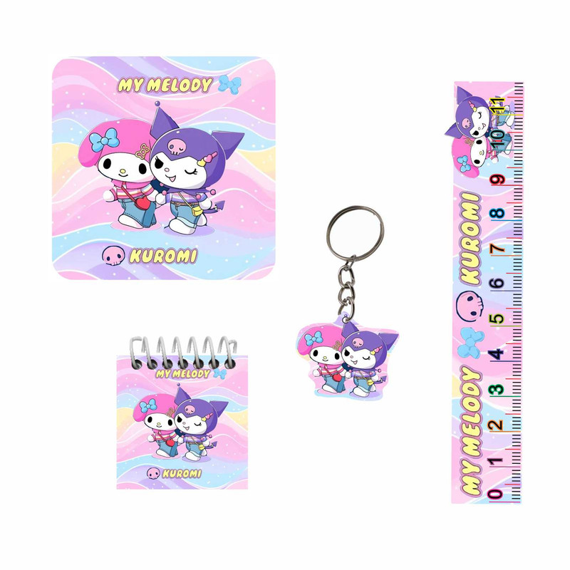 بسته لوازم تحریر مدل کرومی و ملودی کد new4 مجموعه 4 عددی