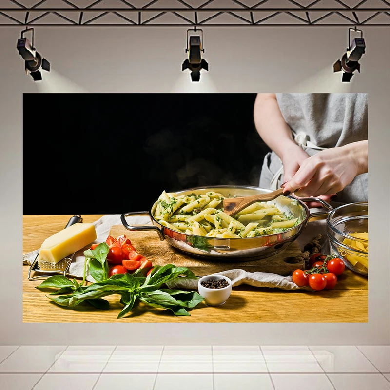 تابلو بوم طرح مخمل آشپزی مدل پاستا کد AR304437