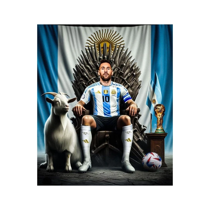 استیکر پارچه و لباس پاد آفرین مدل فوتبالی لیونل مسی Goat کد 2374