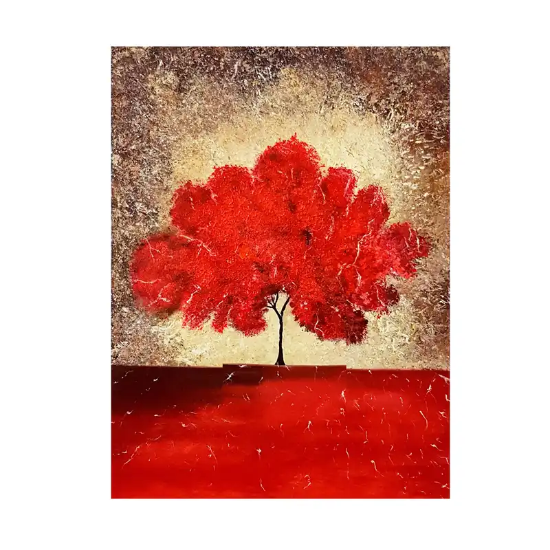 تابلو نقاشی رنگ روغن طرح درخت امید کد 106
