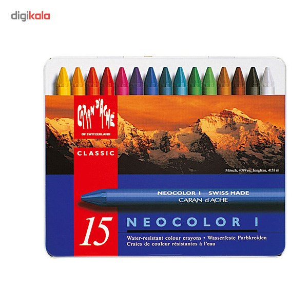 پاستل روغنی 15 رنگ Caran d'Ache سری Neocolor I مدل 315 پاستل روغنی 15 رنگ Caran d'Ache سری Neocolor I مدل 315