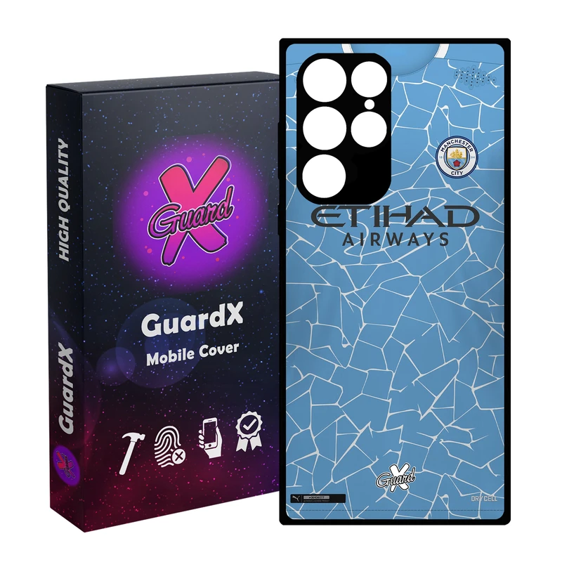 کاور گارد ایکس طرح Manchester City مدل Glass10249 مناسب برای گوشی موبایل سامسونگ Galaxy S23 Ultra