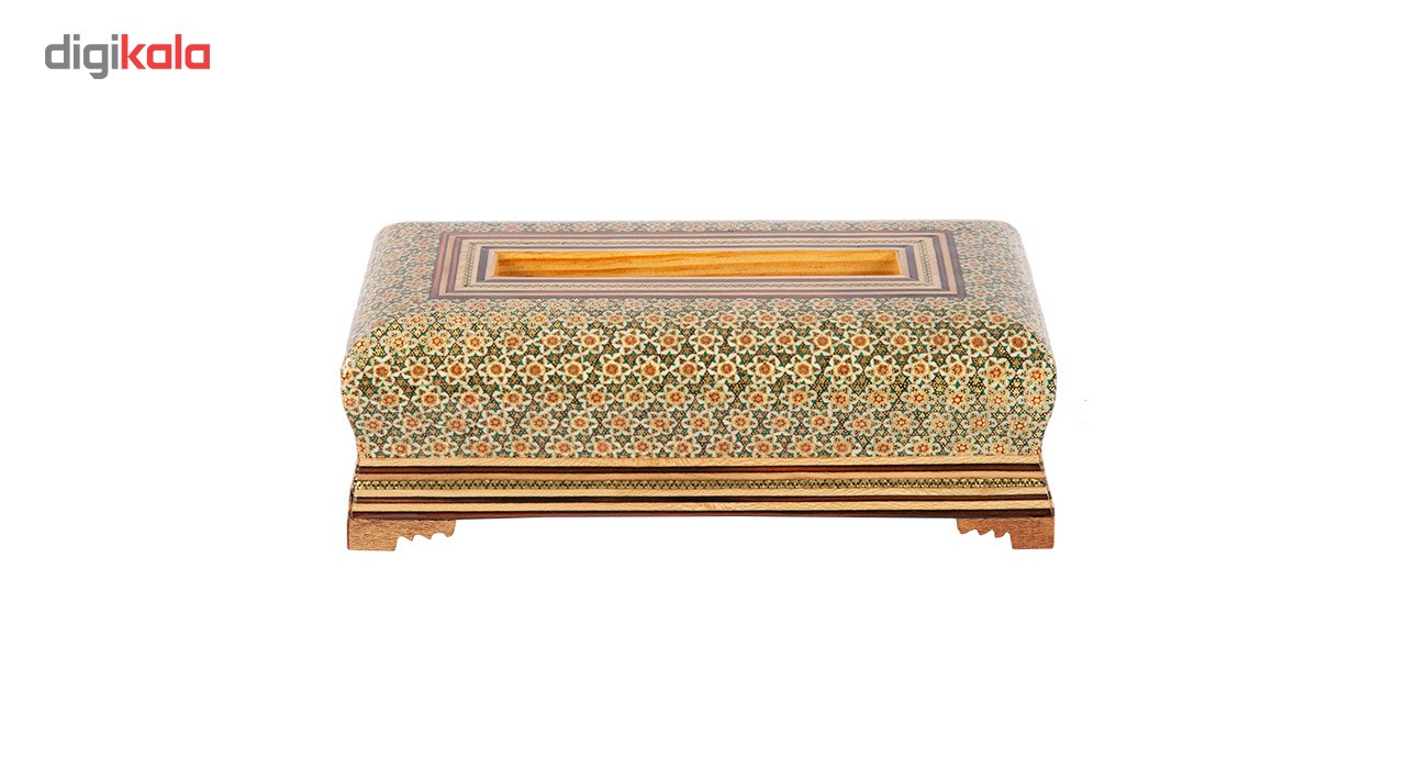 Inlay handicrafts tissue box of Honarmandan Gallery, Zebarjad Model, Code 235 