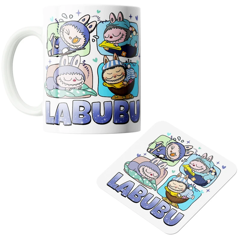 ماگ پاد آفرین مدل لبوبو کد z165 به همراه زیر لیوانی