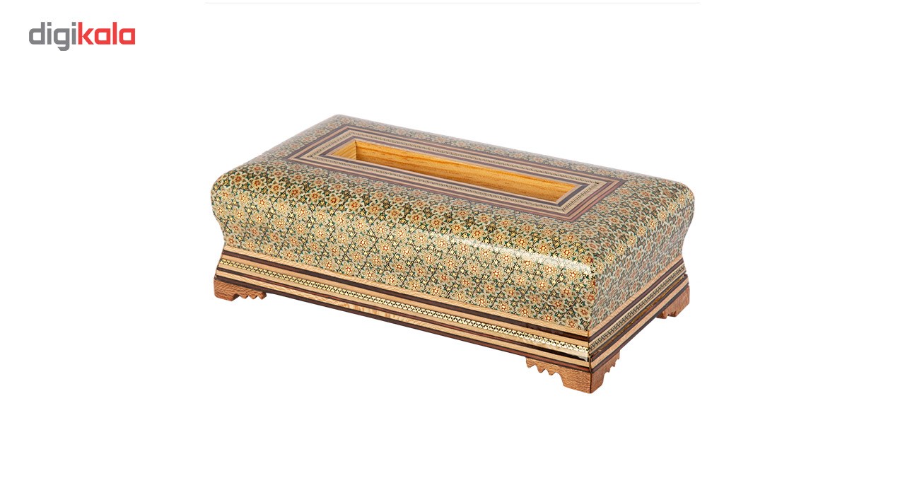 Inlay handicrafts tissue box of Honarmandan Gallery, Zebarjad Model, Code 235 