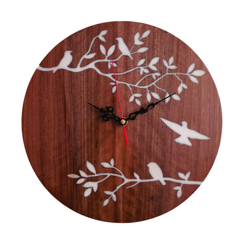 ساعت دیواری چوبی مدل شاخه کبوتر کد B