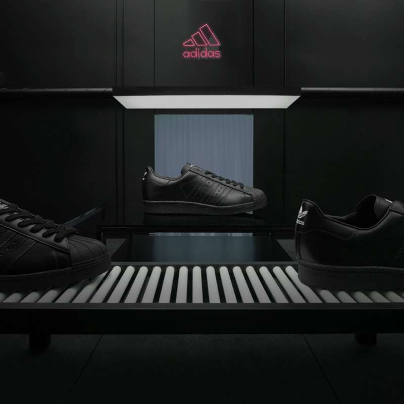 چراغ دیواری نئون دیزاین طرح Adidas-Text-BL_RD