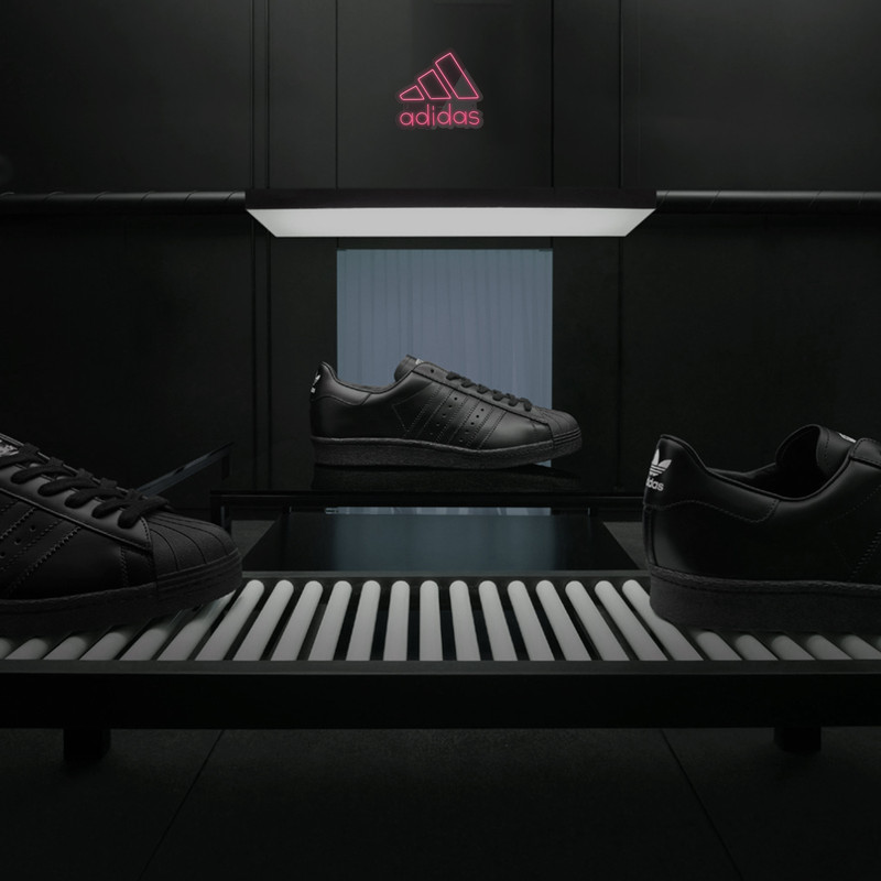 چراغ دیواری نئون دیزاین طرح Adidas-Text-BL_RD