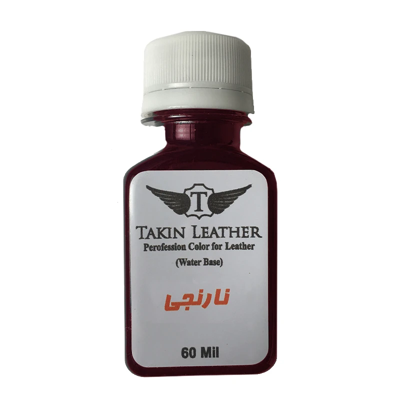 رنگ رویه چرم نارنجی تکین مدل حکاکی حجم 60 میلی لیتر 