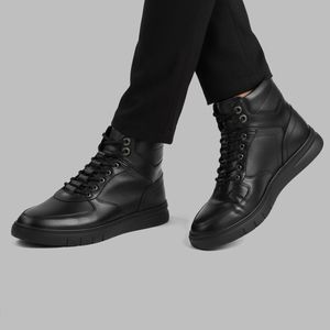 نیم بوت مردانه چرم مشهد مدل J6304-001 