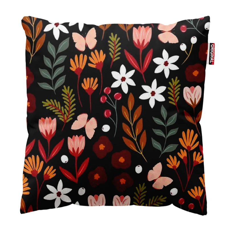 کوسن پاد آفرین طرح گل کد 3247 سایز 30*30 سانتی متر