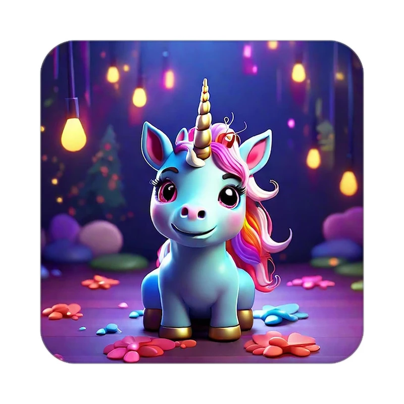 زیر لیوانی کاکتی طرح اسب تک شاخ و یونیکورن مدل mp30823