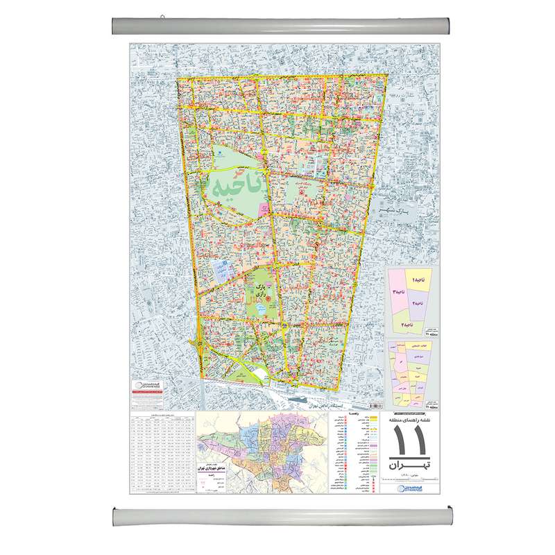 نقشه راهنمای منطقه 11 تهران گیتاشناسی نوین کد 1311 L