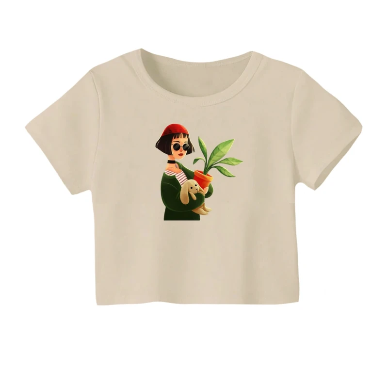 کراپ‌ تی‌شرت آستین کوتاه زنانه مدل ماتیلدا کد 02