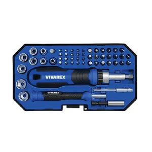 پیچ گوشتی جغجغه ای ساعتی و سری بکس ویوارکس مدل vr5565-sd مجموعه 55 عددی