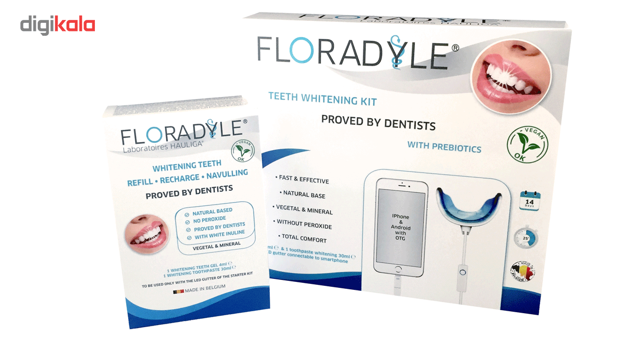 پک سفید کننده دندان فلورادایل مدل TEETH WHITENING KIT