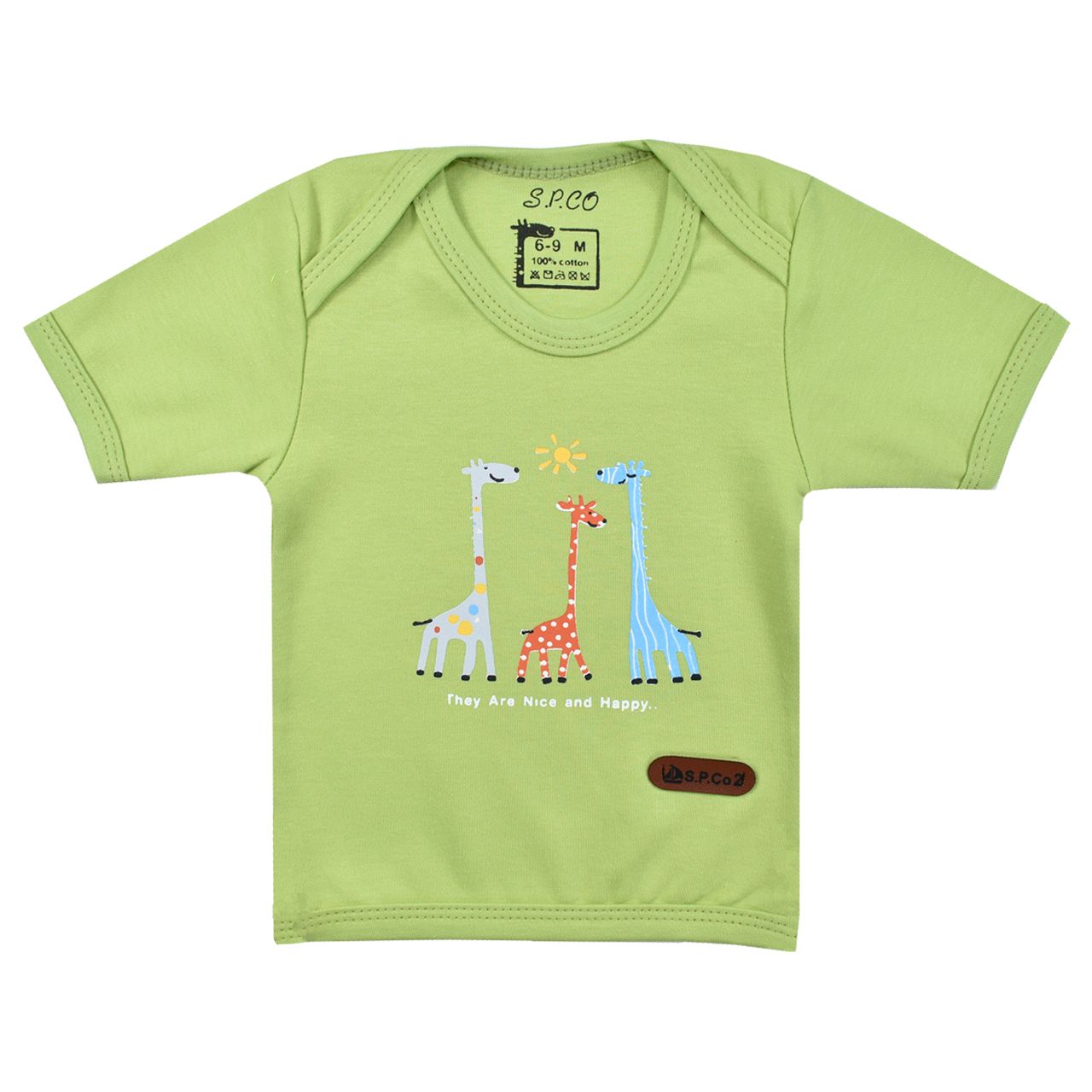 تی شرت آستین کوتاه نوزادی اسپیکو مدل سانی رنگ سبز -  - 1