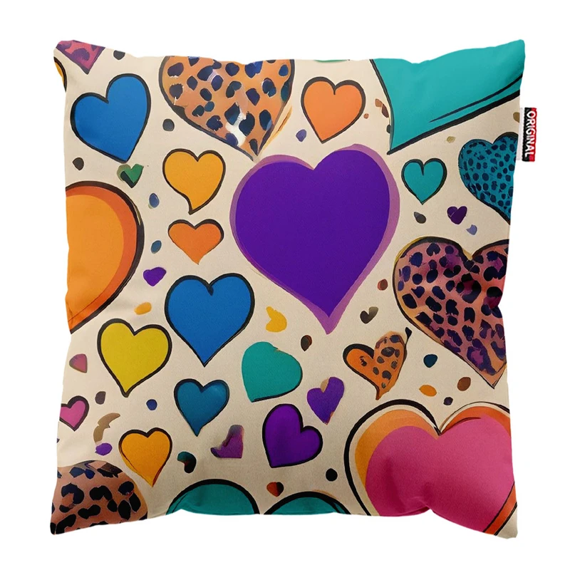 کوسن پاد آفرین طرح قلب کد 5034 سایز 30*30 سانتی متر