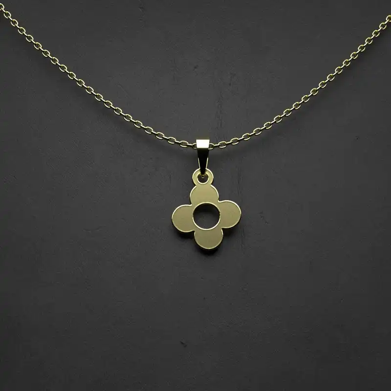 گردنبند طلا 18 عیار زنانه مدوپد مدل گل کد FF2-1-1099